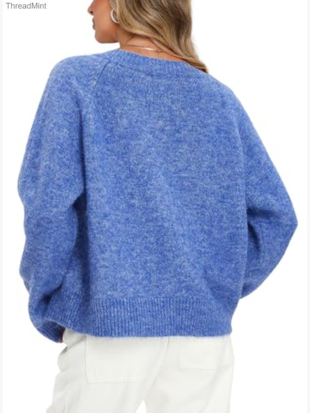 Womens Cardigan Sweaters Button Down Long Sleeve Crew Neck Knit Y2k - Picture 2 of 5